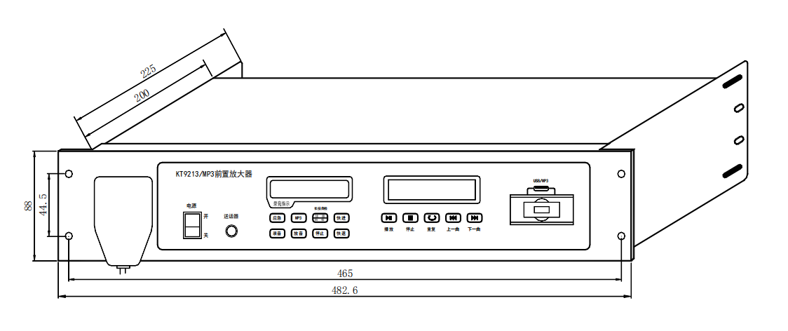 利達(dá)KT9213/MP3 前置放大器接線安裝技術(shù)結(jié)構(gòu)示意圖 利達(dá)KT9213/MP3 前置放大器接線安裝技術(shù)結(jié)構(gòu)示意圖