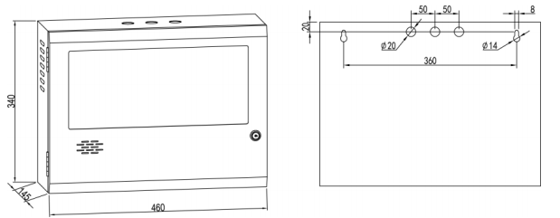 利達(dá)NAJ2100 消防應(yīng)急廣播設(shè)備/消防電話外箱尺寸